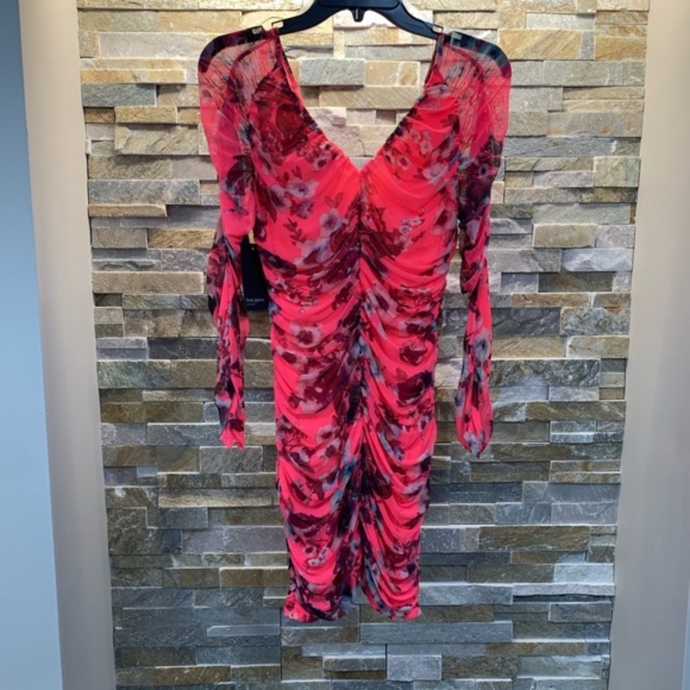 Free Press Mesh Ruched Mini Dress - Picture 2 of 9
